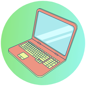 Icon for Professional Training - a graphic of a laptop computer